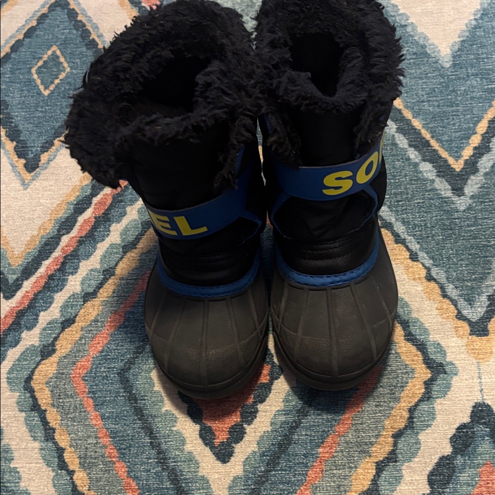Sorel Kids' Black and Blue Winter Boots